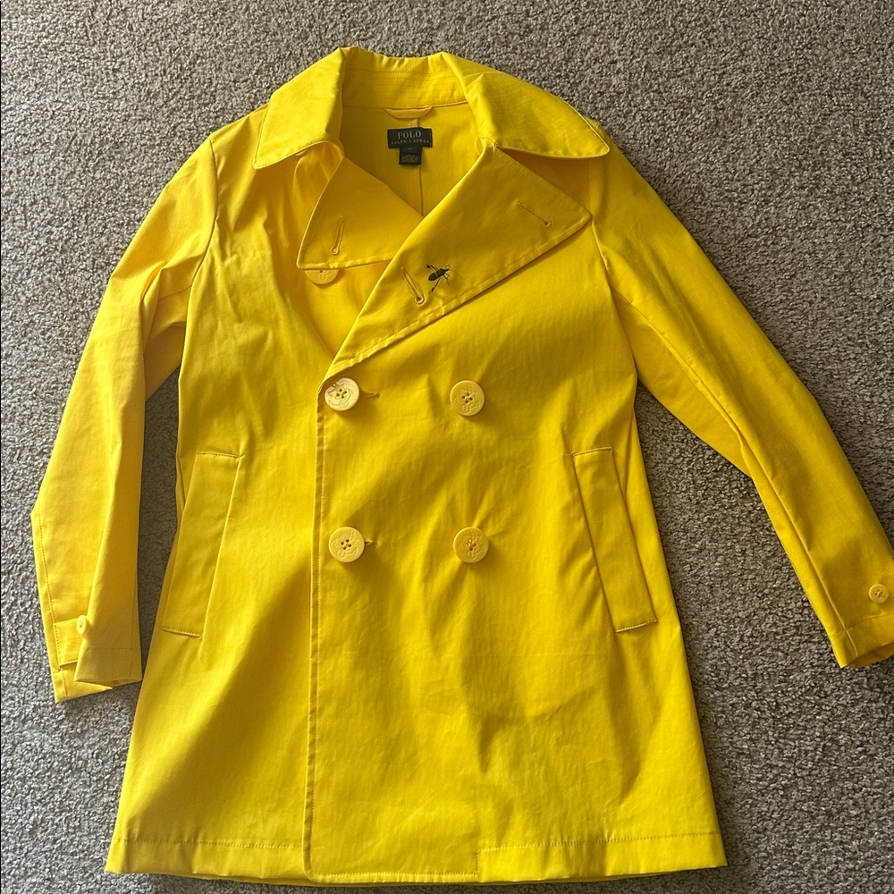 Polo Ralph Lauren Yellow Long Sleeve Full Light Rain Jacket L